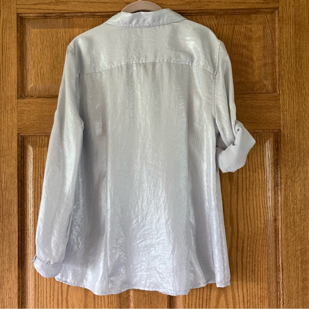 Calvin Klein Silvery Gray Button-up Shirt Large - Picture 3 of 7